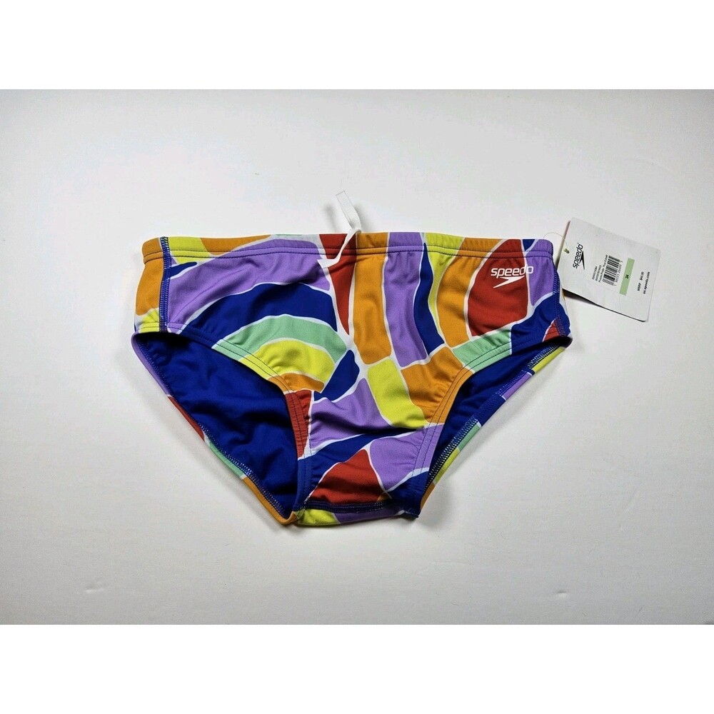 Speedo Vibe Pride Collection Swim Brief Swimsuit Puzzle Pride Size 34